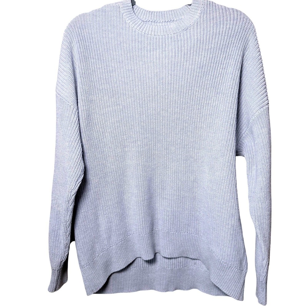 Pistola Women's M Oversized Chunky Knit Cotton Poly Pullover Sweater Blue